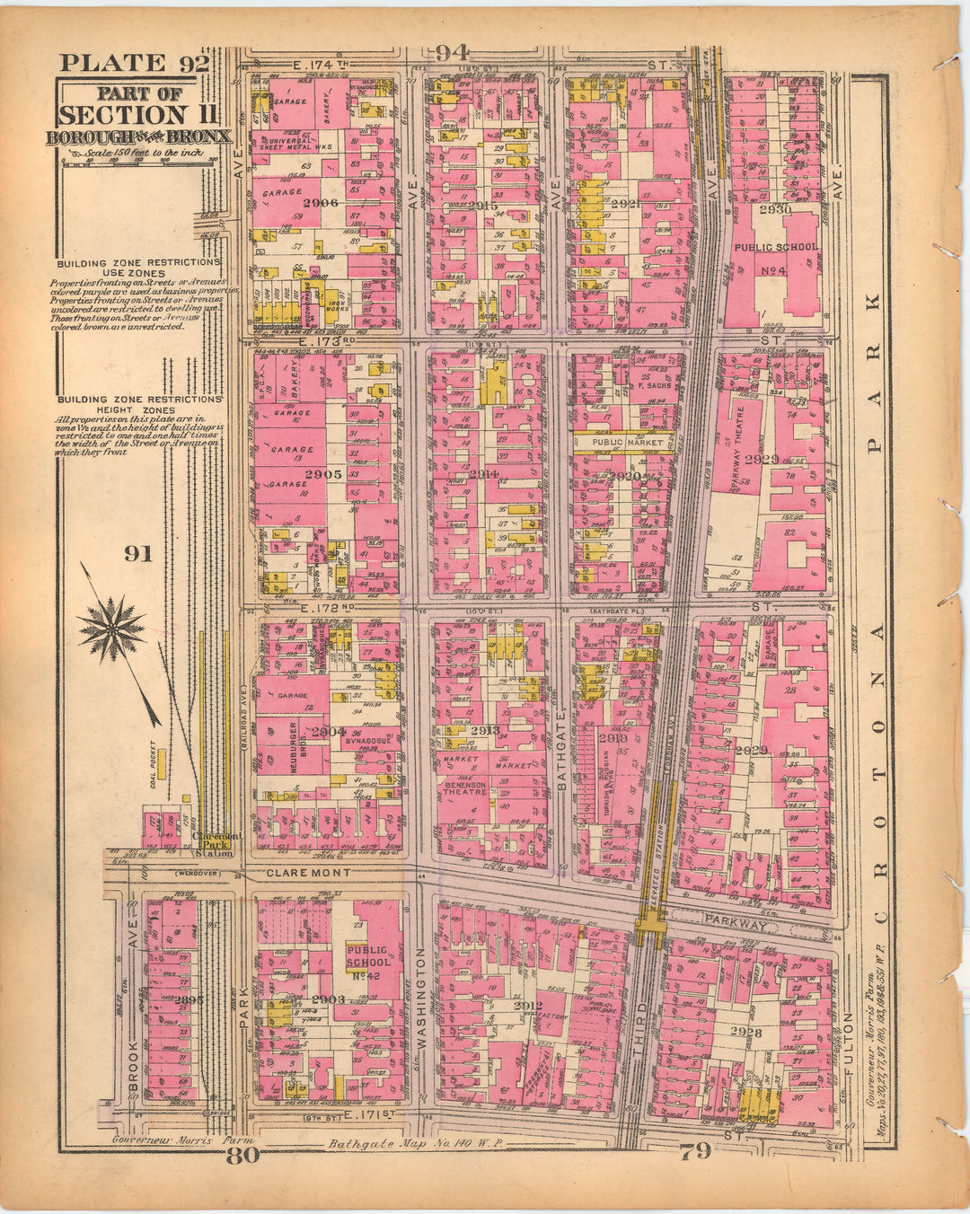 The Bronx, New York 1928 Plate 092