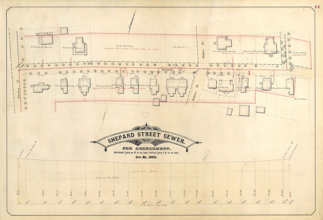 Cambridge, Massachusetts Sewers 01-26: Shepard Street Oct. 21, 1863