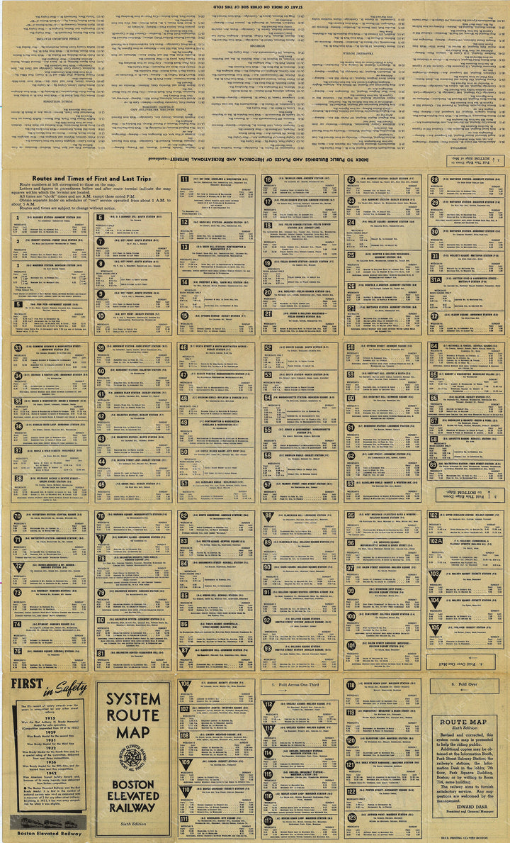 Boston Elevated Railway Co. (Massachusetts) System Route Map #6 1943