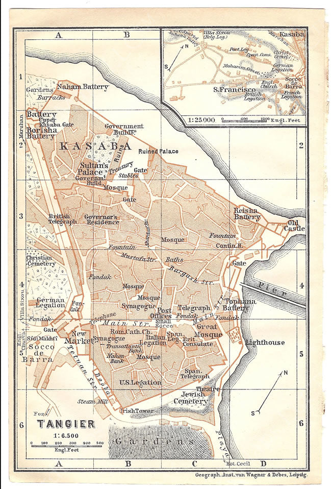 Tangier Map Tangier, Morocco 1908 – WardMaps LLC