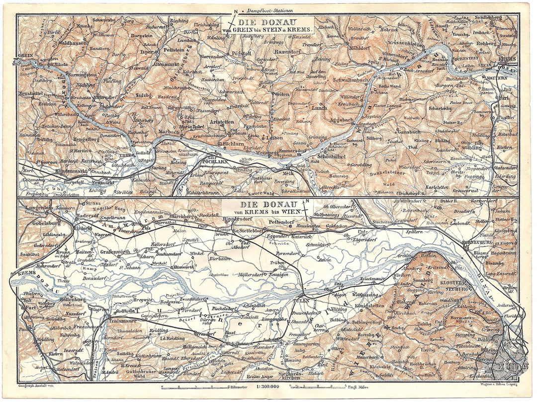 Danube River from Grein to Vienna, Austria 1905