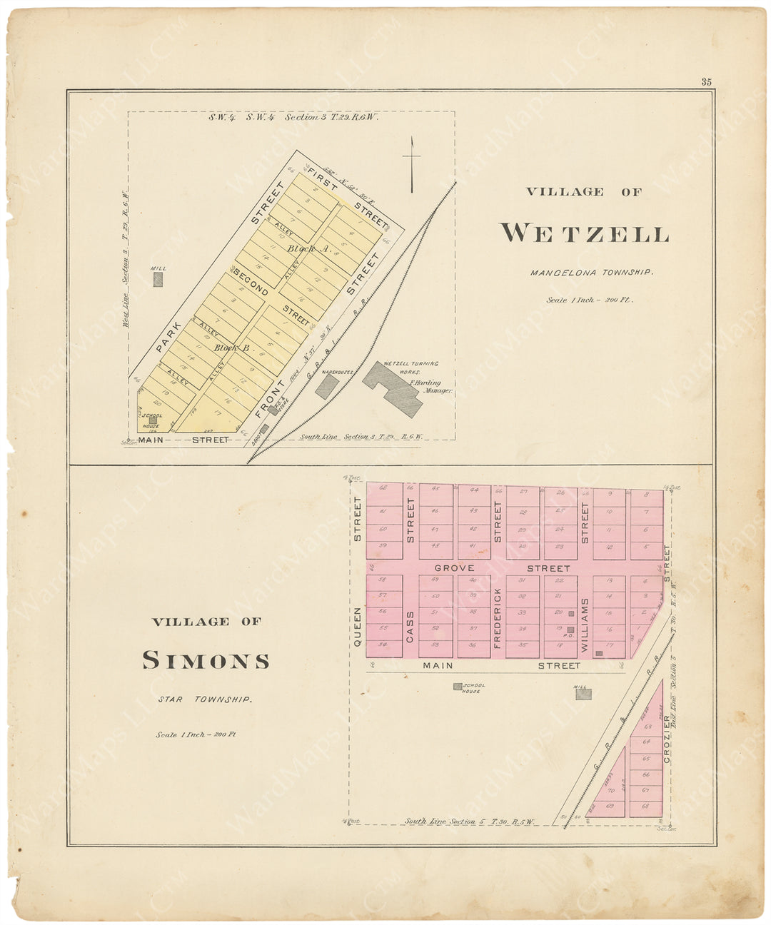 Mancelona (Wetzell Village) and Star (Simons Village), Michigan 1897