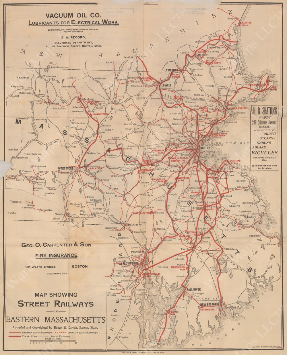 Street Railways in Eastern Massachusetts Circa 1900