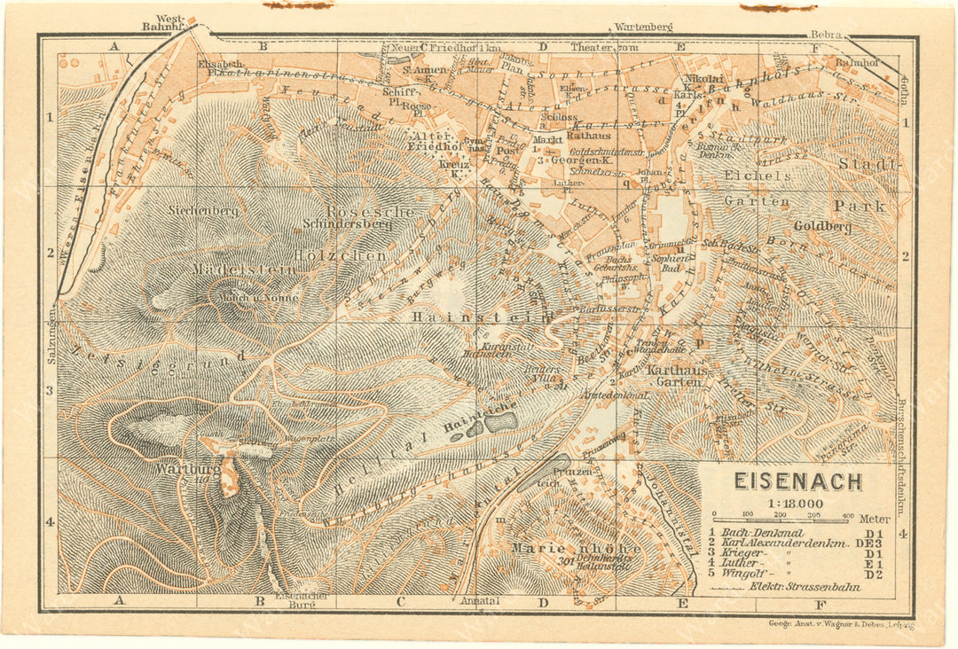 Eisenach, Germany 1925: Southern Part