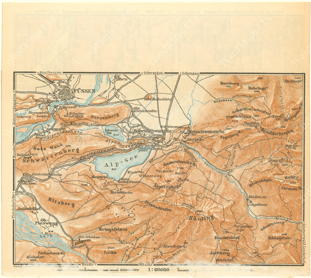 Bavaria (Alpsee and Fussen Region), Germany 1929