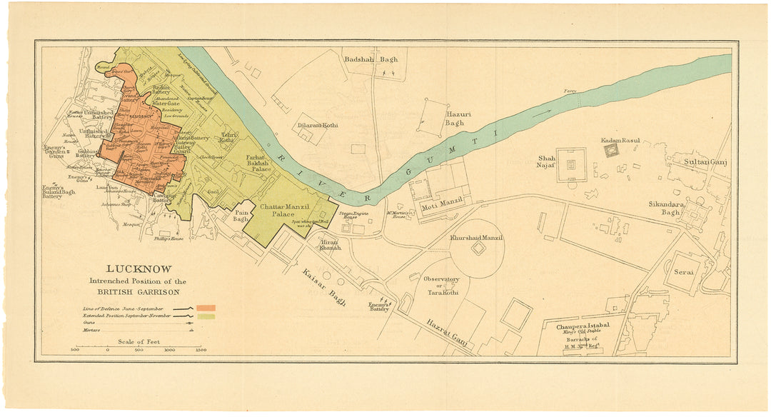 Lucknow, India 1920: Entrenched Position of the British Garrison