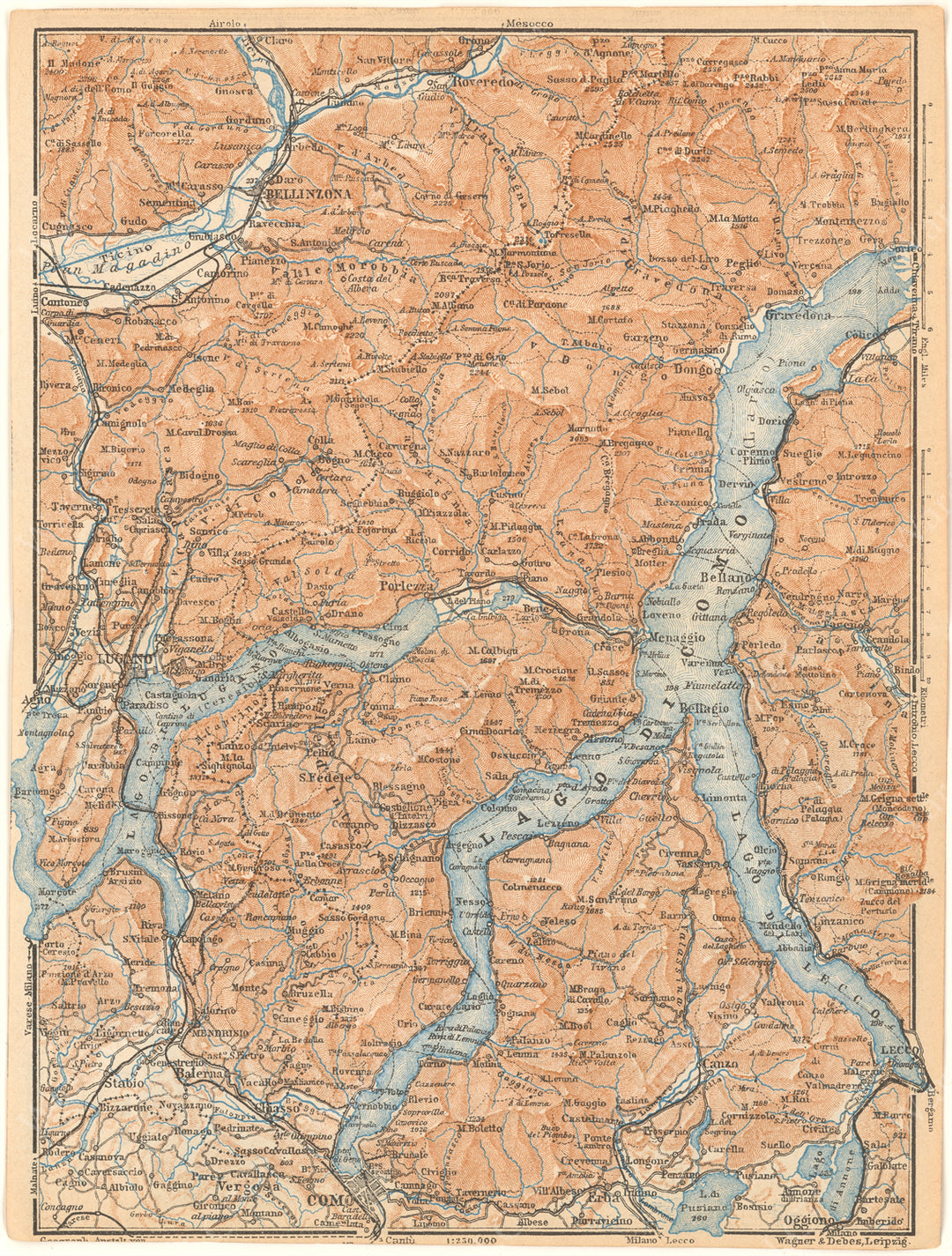 Lake Lugano, Lake Como, and Lake Lecco, Italy 1928 (Swiss Guide)
