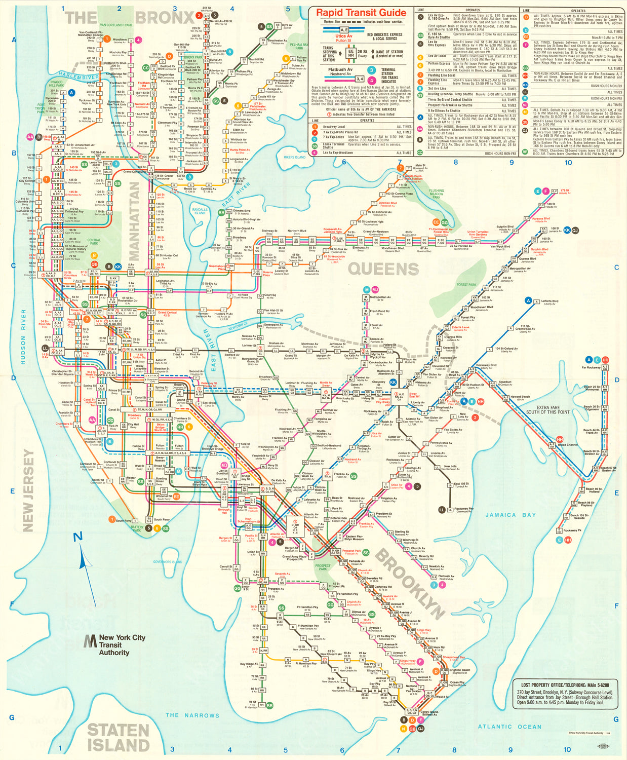 New York City Subway Map 1968