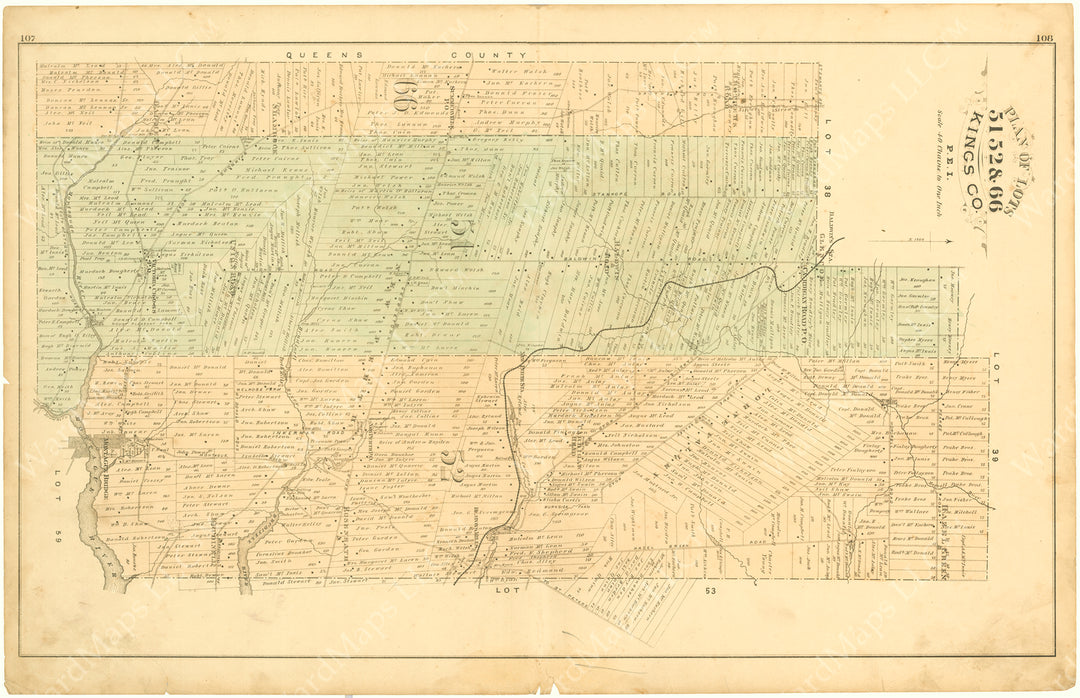 Prince Edward Island 1880: Kings County Lots 51, 52 and 66