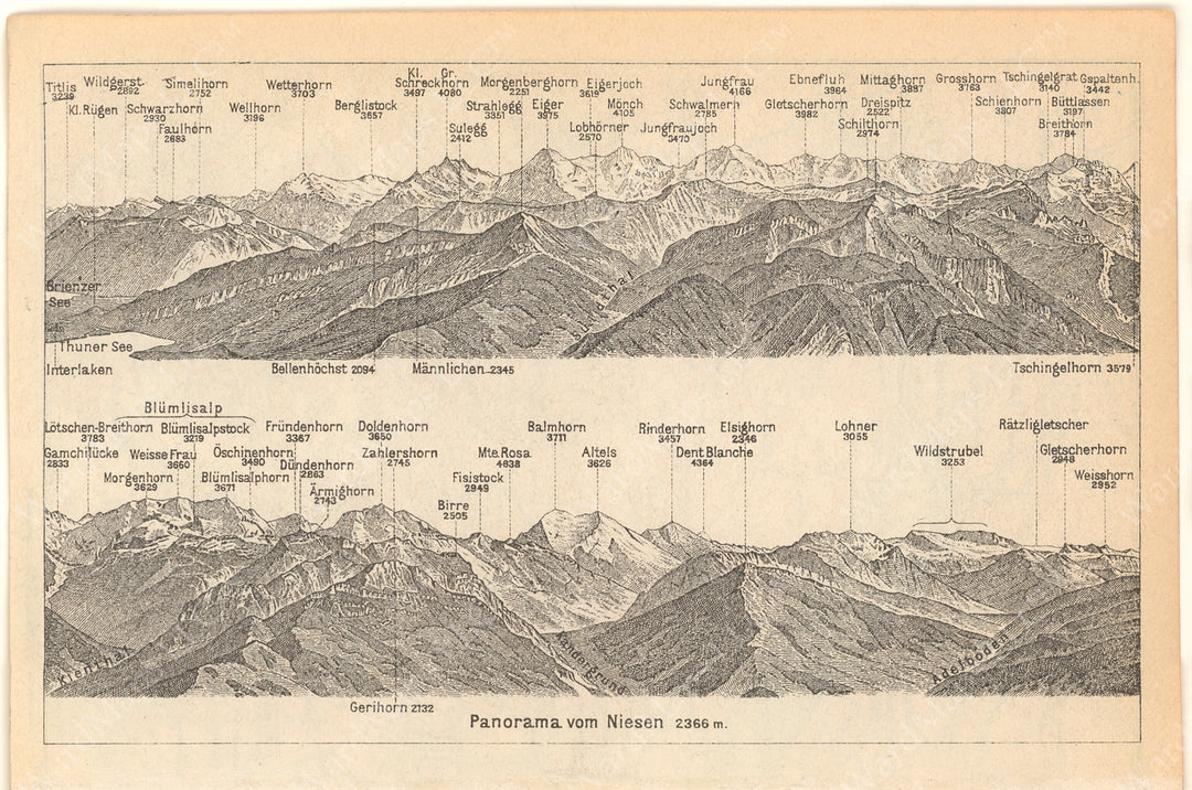 Panorama vom Niesen, Switzerland 1928