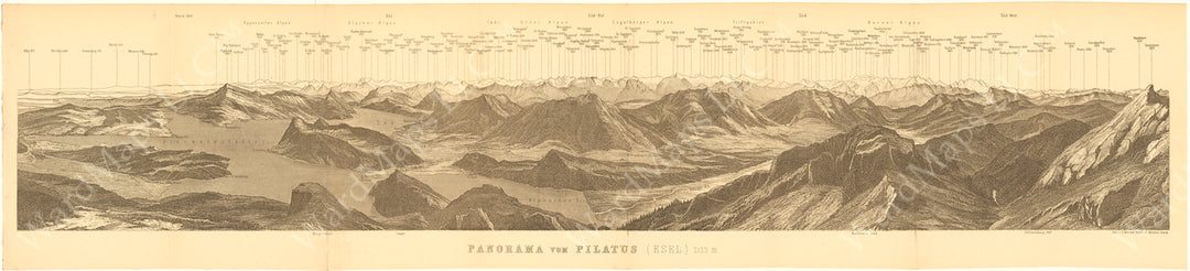 Panorama vom Pilatus (Esel), Switzerland 1928