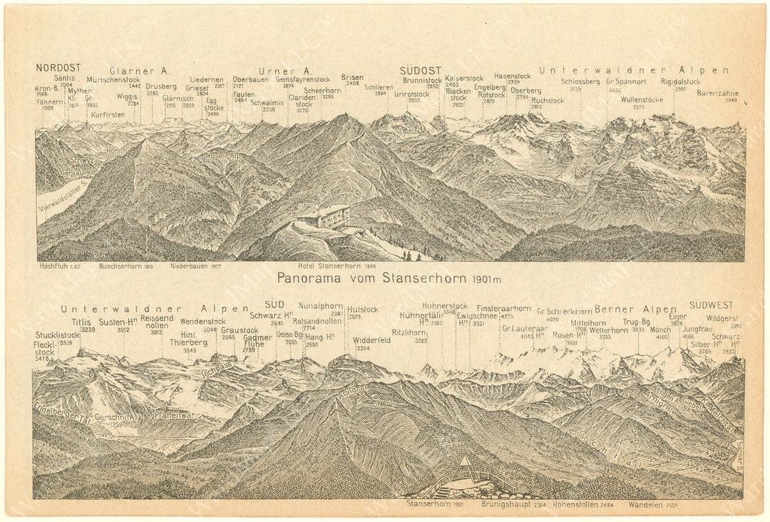 Panorama vom Stanserhorn, Switzerland 1928