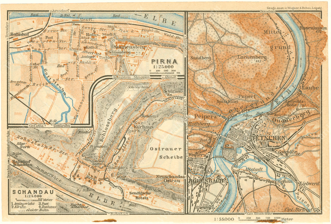 Pirna and Schandau, Germany; Decin, Czech Republic 1925