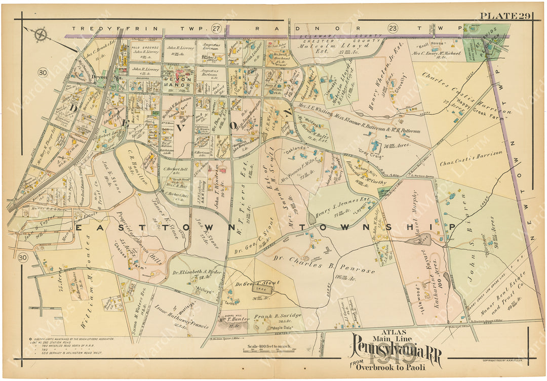 Main Line Properties Overbrook to Paoli, Pennsylvania 1920 Plate 029: Devon