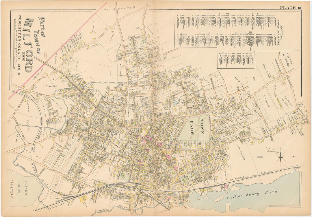 Worcester County, Massachusetts 1898 Plate 010: Milford