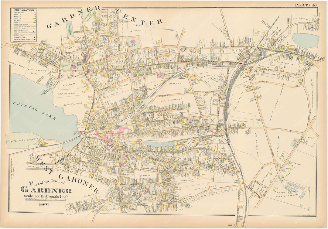 Worcester County, Massachusetts 1898 Plate 046: Gardner