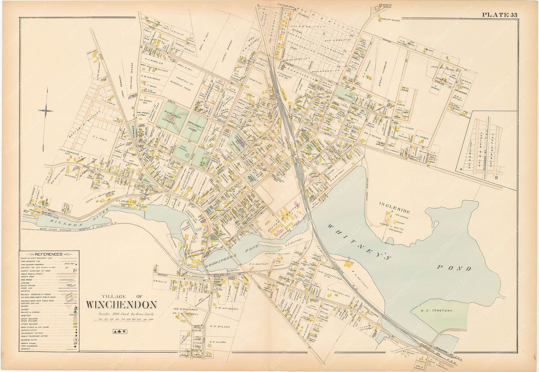 Worcester County, Massachusetts 1898 Plate 053: Winchendon