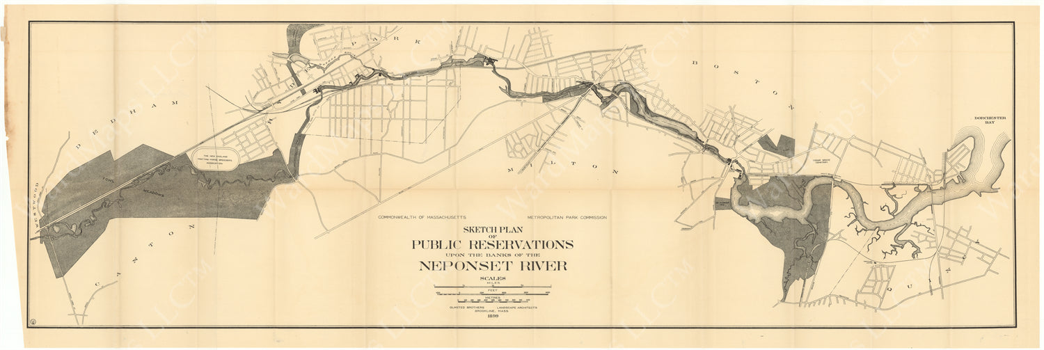 Neponset River Public Reservations, Massachusetts 1899 – WardMaps LLC