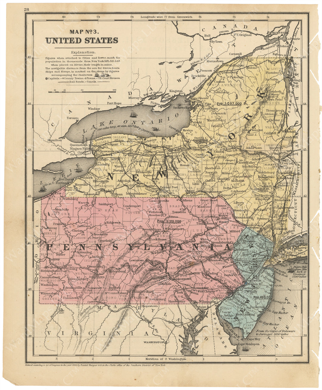 New Jersey, New York, and Pennsylvania 1853
