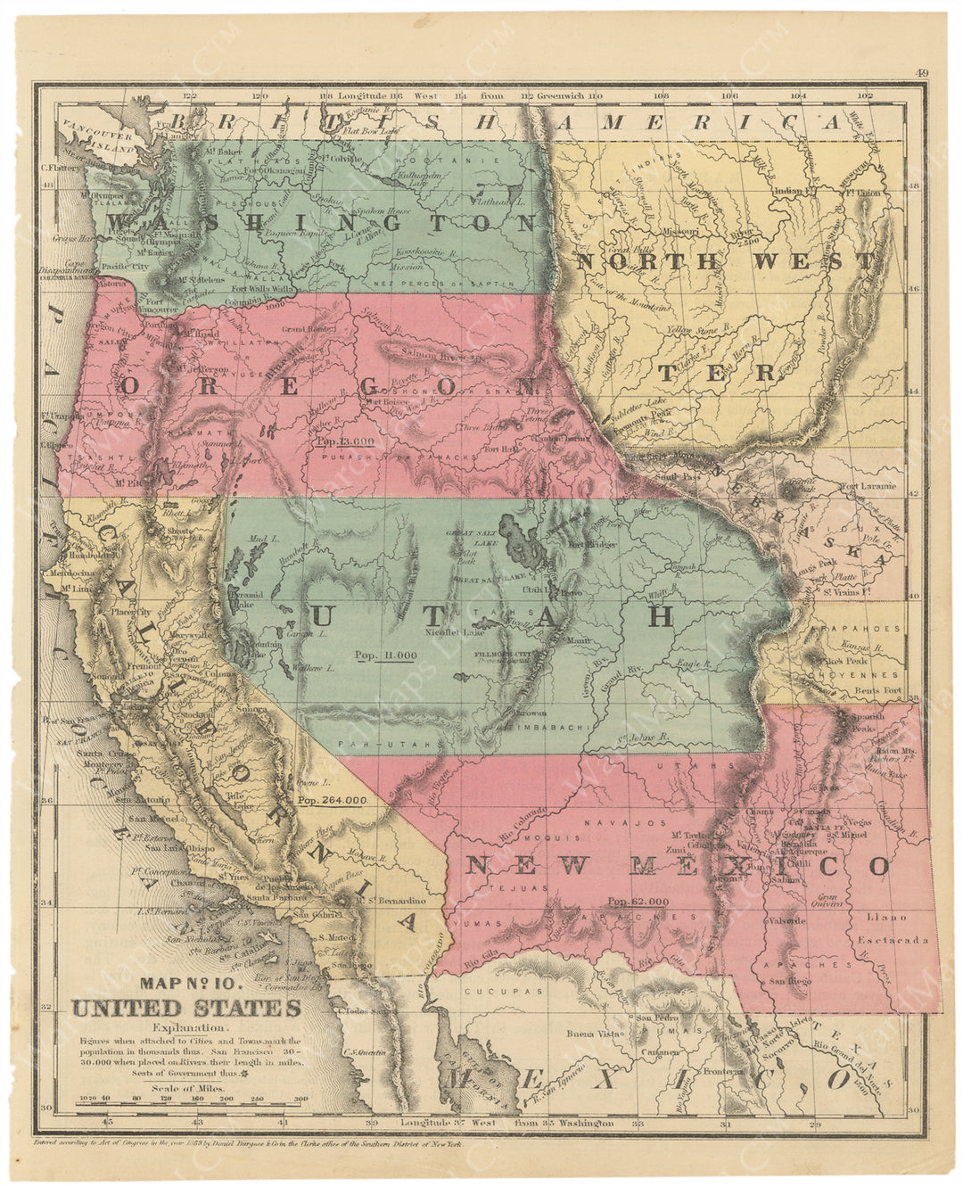 United States 1853: Western Part