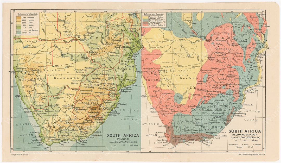 Southern Africa 1911: Physical and Regional Geology