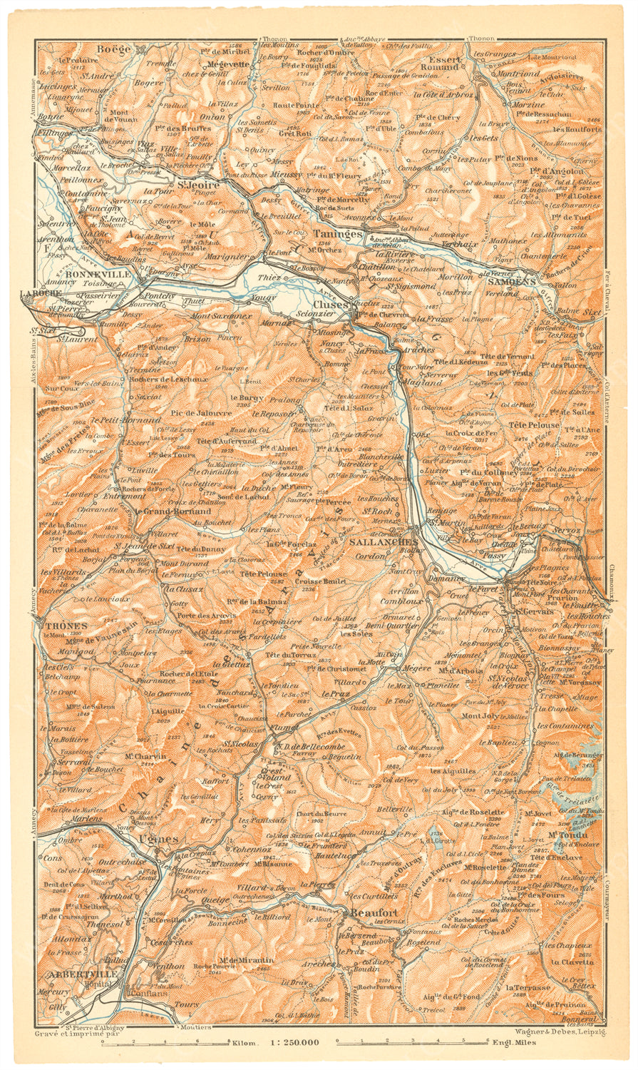 Hautes-Savoie and Savoie Departments, France 1907: Bonneville - Sallanches - Albertville