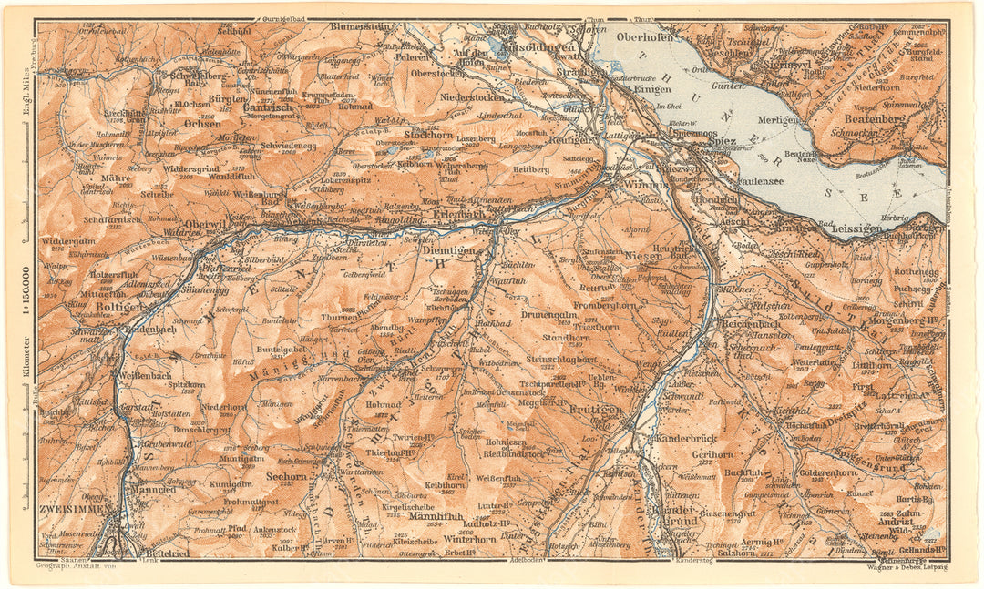 Lake Thun and Lower Simmental Valley Region, Switzerland 1928