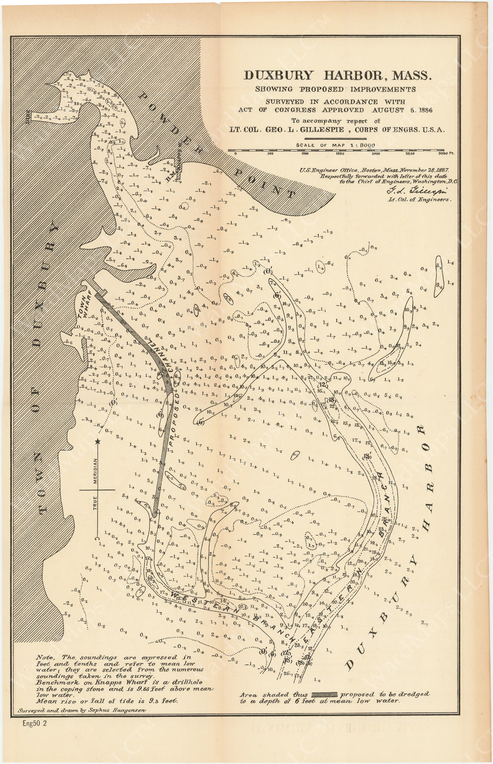 Duxbury Harbor, Massachusetts 1887: Proposed Improvements