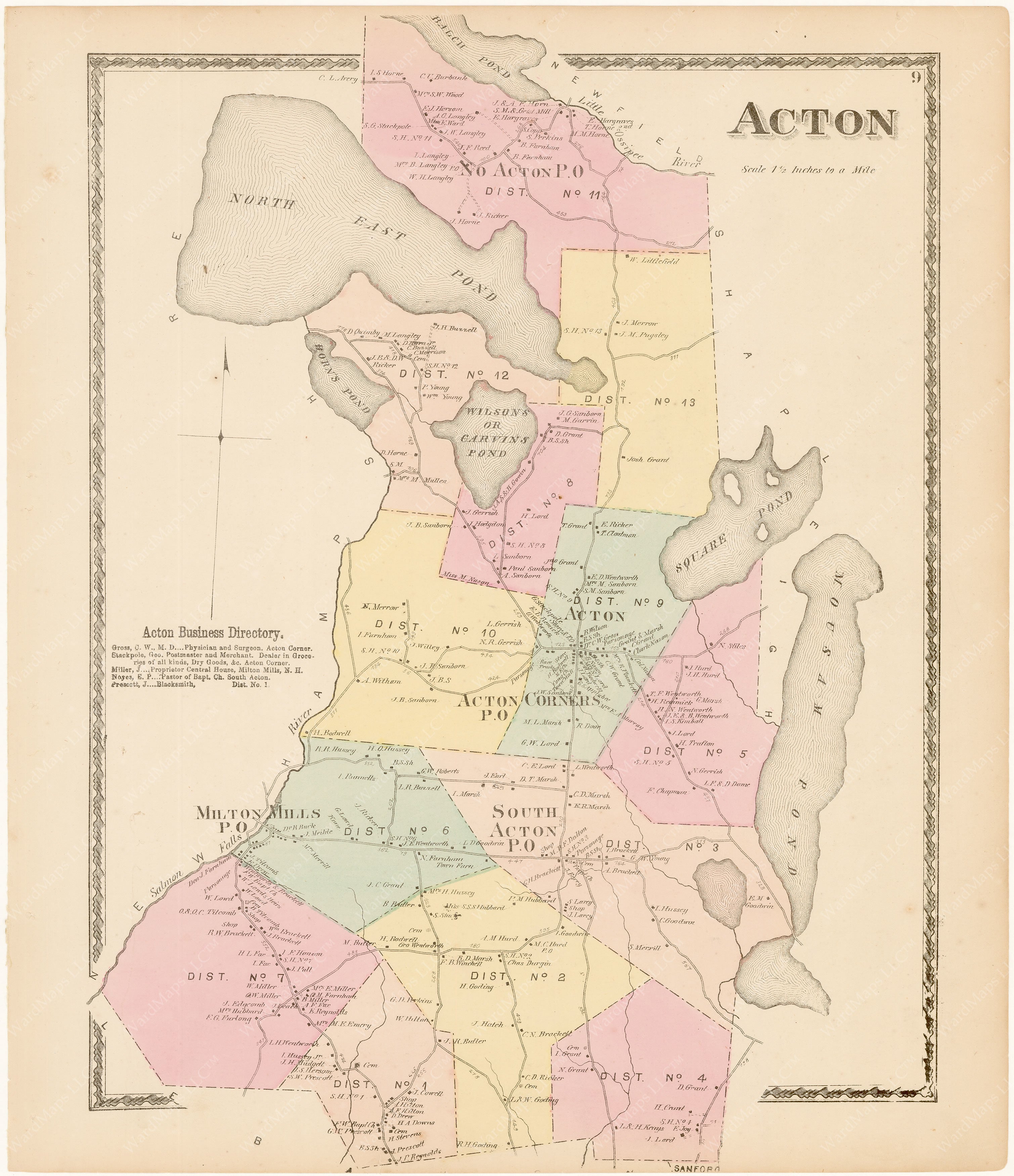 Acton, Maine 1872 – WardMaps LLC