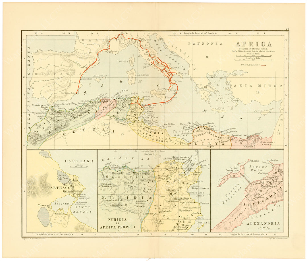 Classical Map c.1897: Ancient North Africa