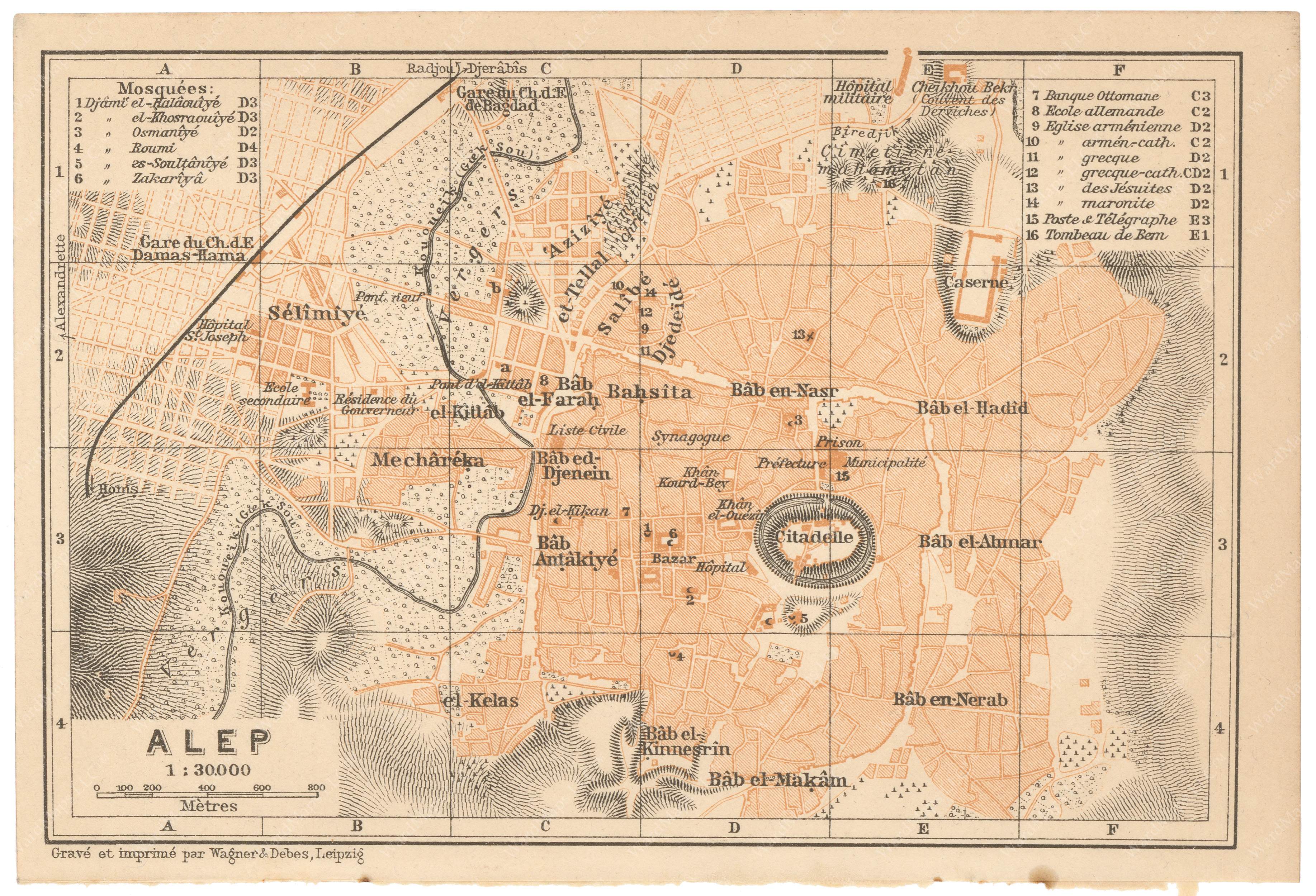 Aleppo Map Aleppo, Syria 1912 – WardMaps LLC