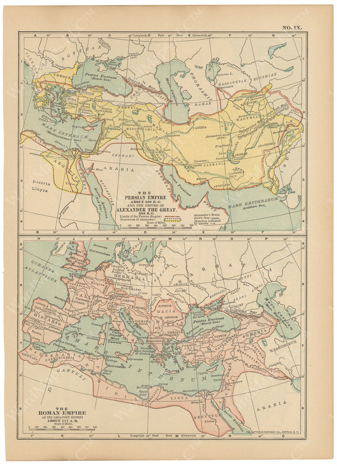 Classical Map 1914 no. IX: Empires of Persia, Alexander, and Rome