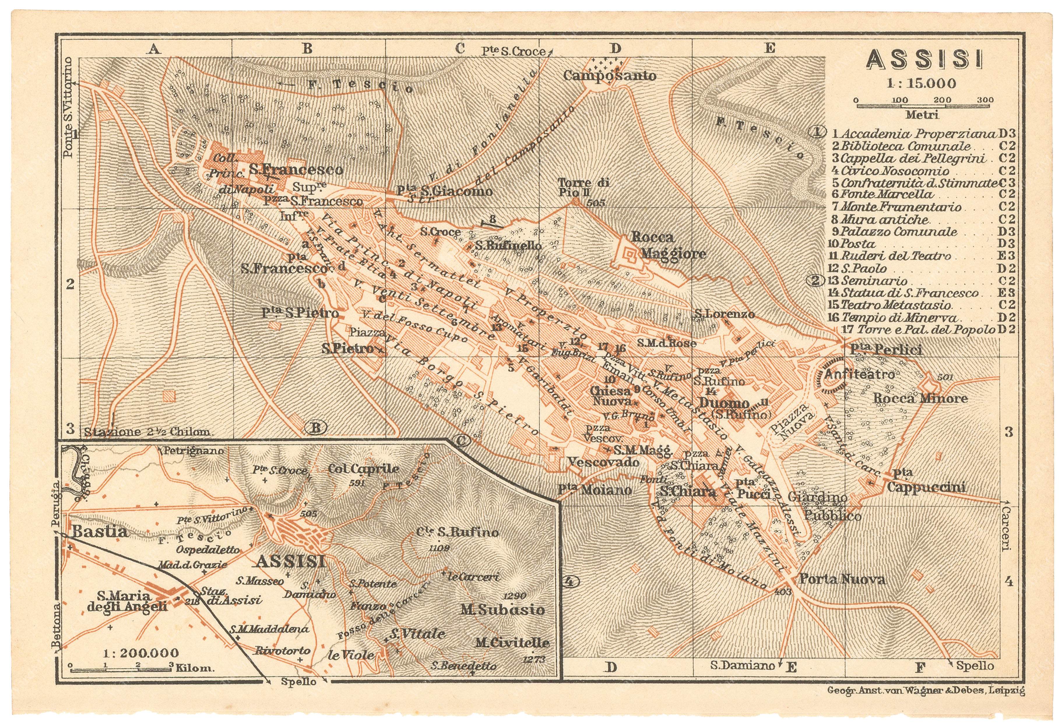 Assisi Map Rome Assisi, Italy 1928 – WardMaps LLC