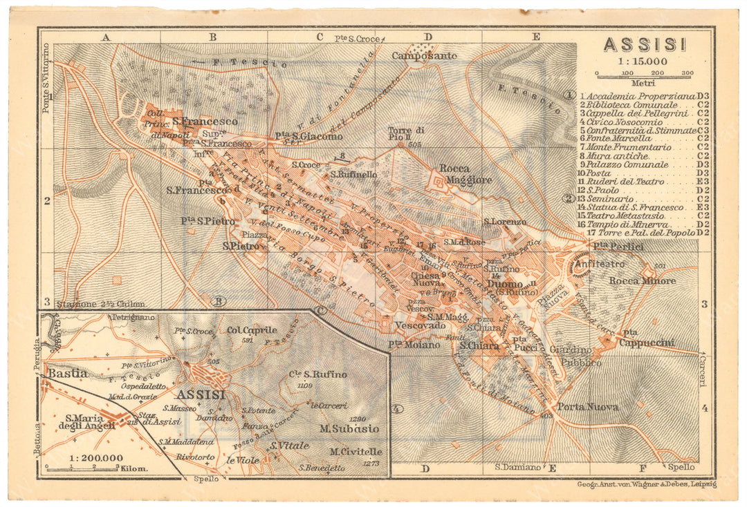 Assisi Map Rome Assisi, Italy 1909 – WardMaps LLC