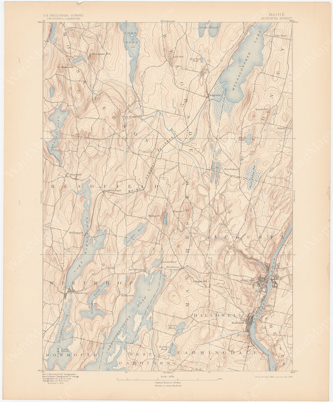 USGS Maine: Augusta Sheet 1899