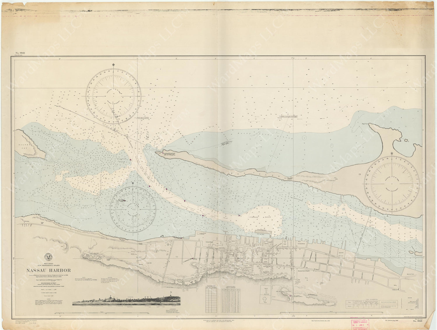 USNHO West Indies - New Providence Island: Nassau Harbor, Bahamas 1949 ...