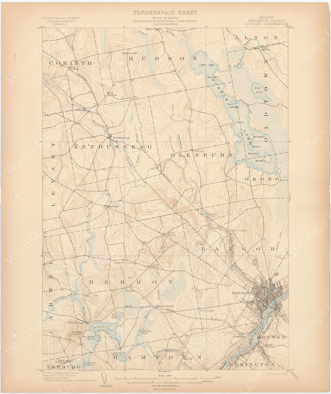 USGS Maine: Bangor Sheet 1902
