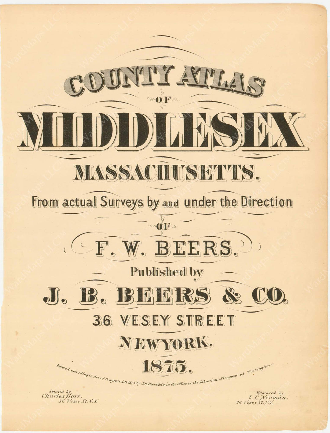 Middlesex County, Massachusetts 1875 Title Page