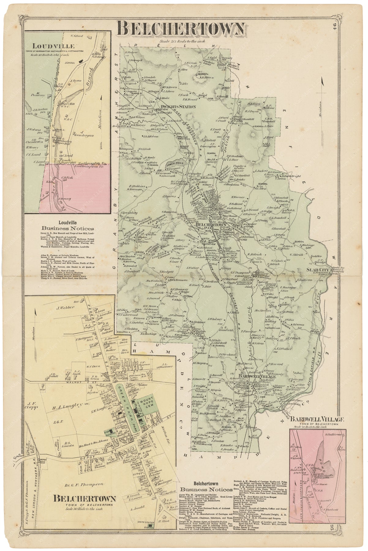 Belchertown, Massachusetts 1873 – WardMaps LLC