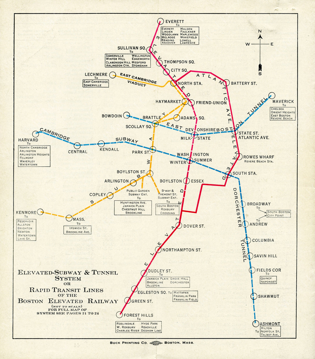 Boston Elevated Railway Co. (Massachusetts) Rapid Transit Lines 1928