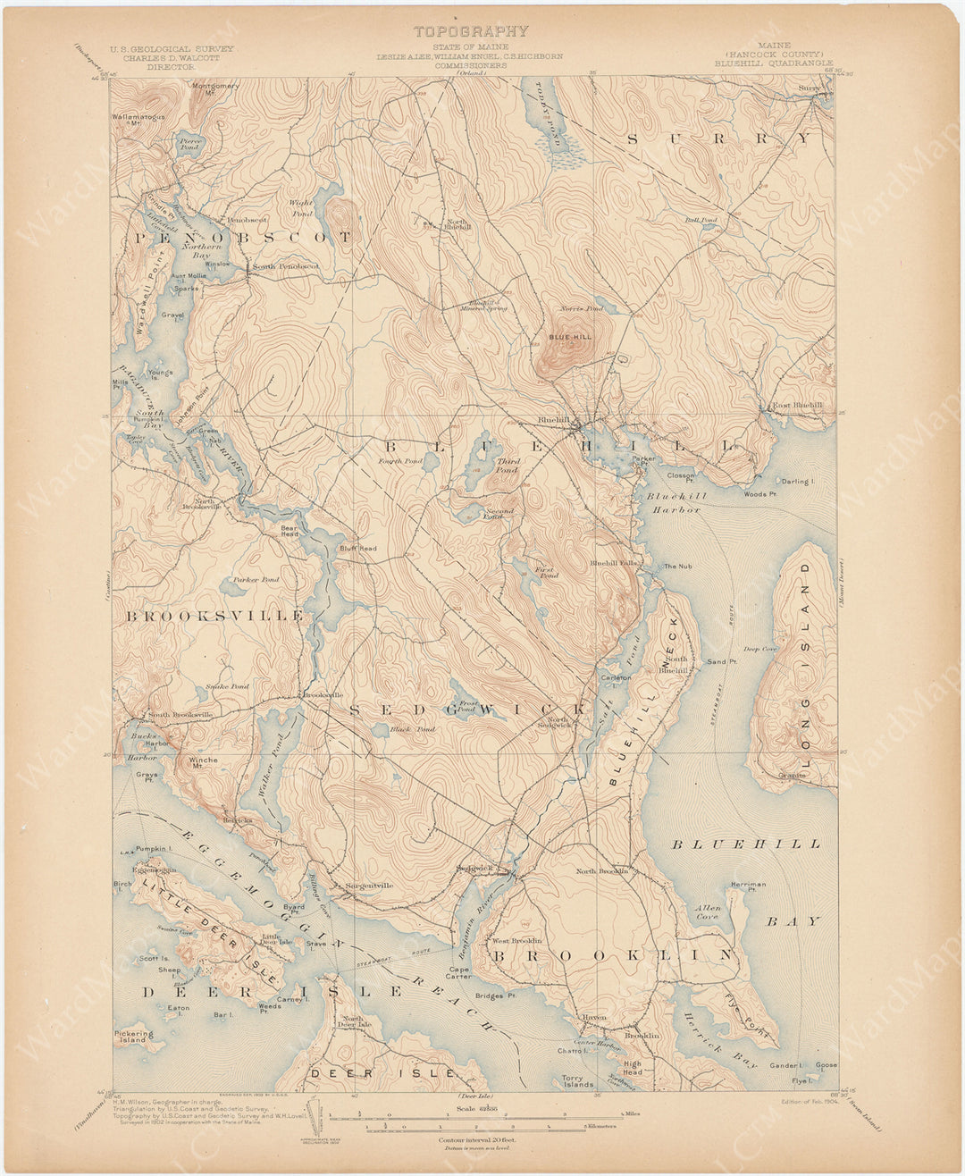 USGS Maine: Blue Hill Sheet 1904