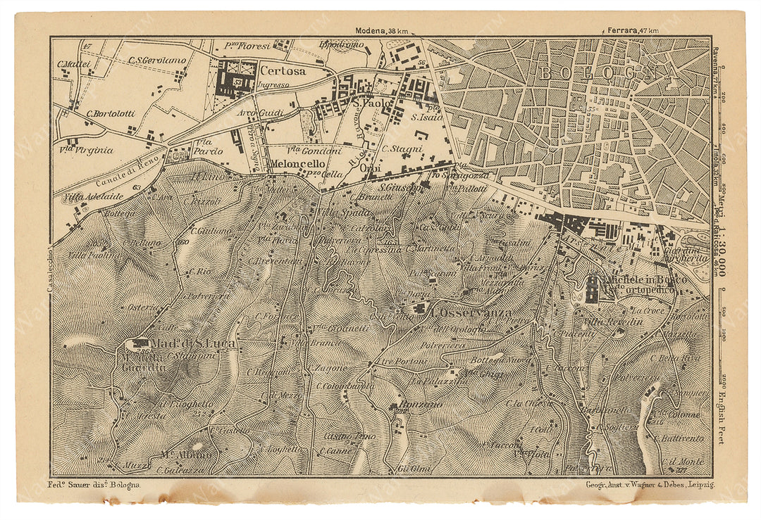 Bologna, Italy 1928: Southern Environs