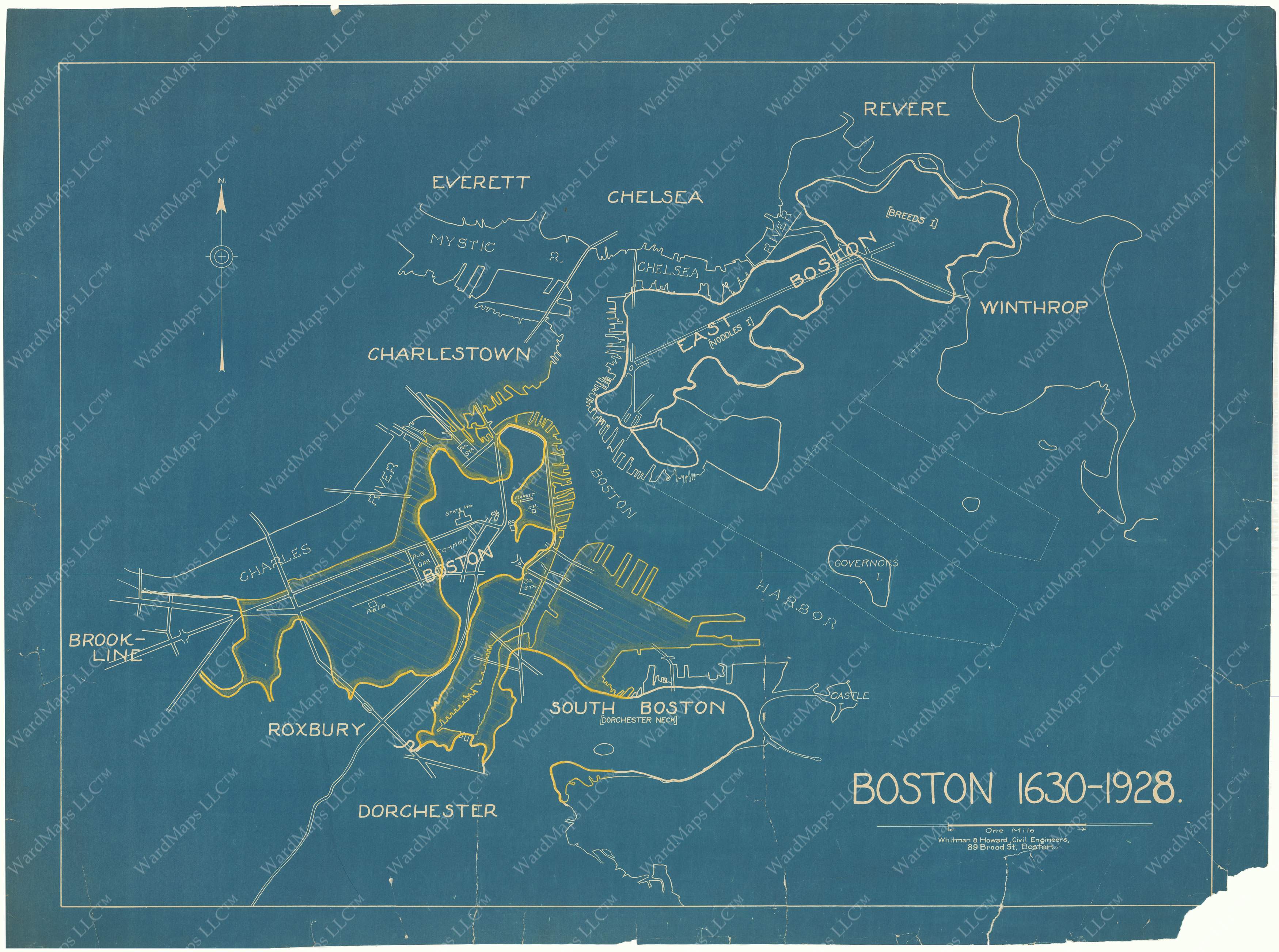 Boston Over Time Map.pdf Boston, Massachusetts 1630 - 1928 – WardMaps LLC