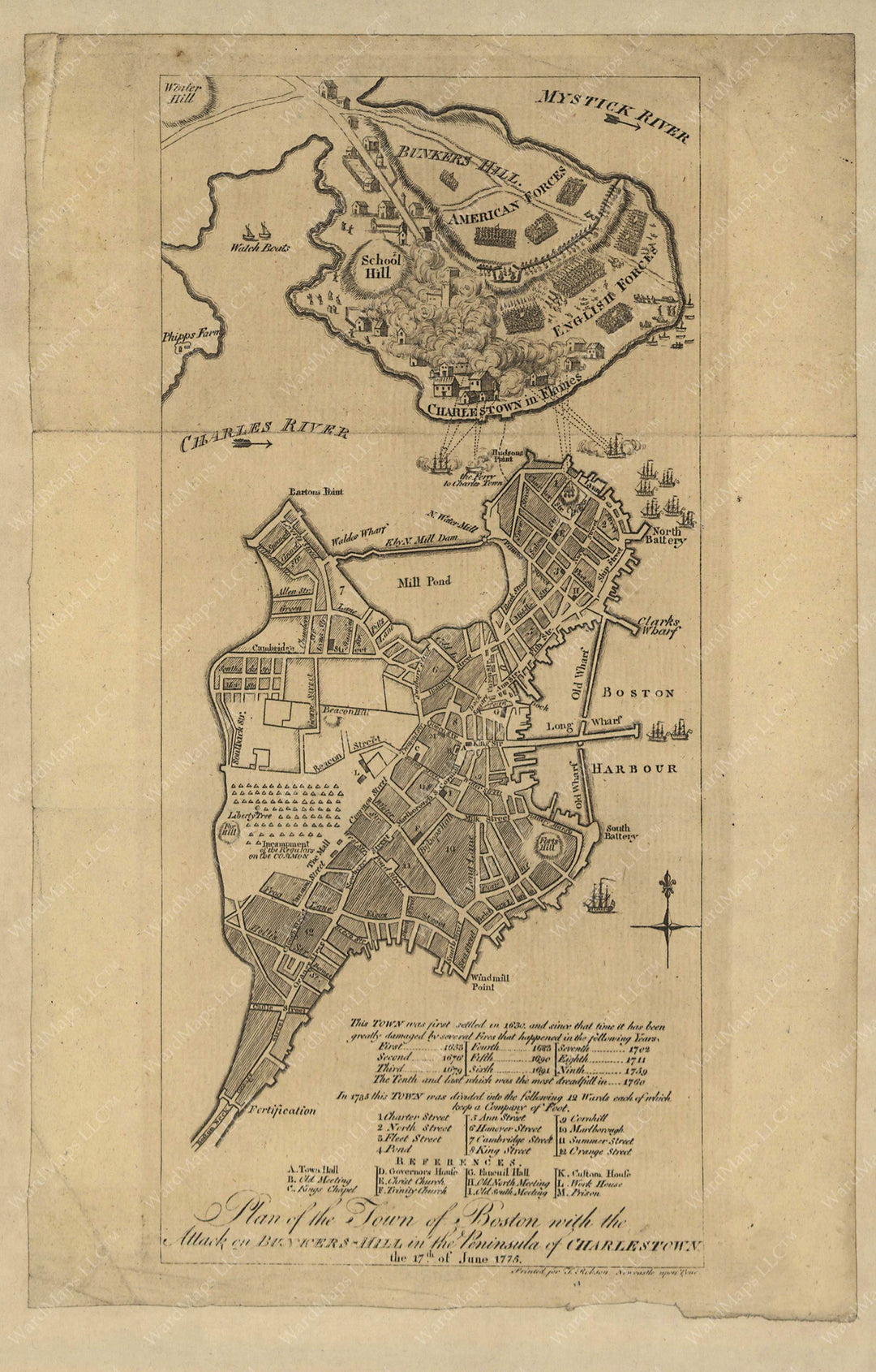 Boston and Charlestown, Massachusetts 1775