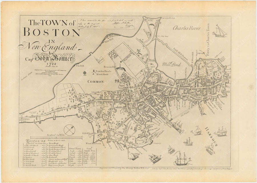 Boston, Massachusetts 1722 (edition of 1835) – WardMaps LLC