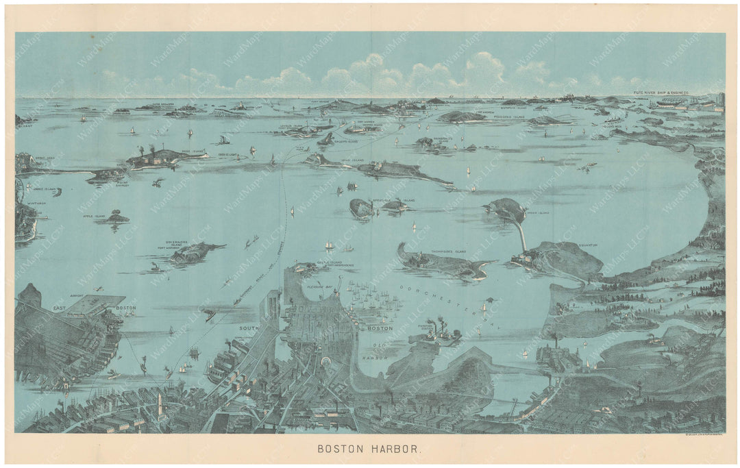 Boston Harbor, Massachusetts Circa 1925