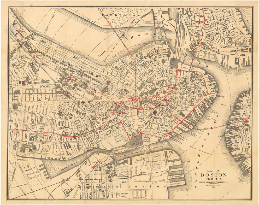 Boston, Massachusetts 1914 "Boston Proper"