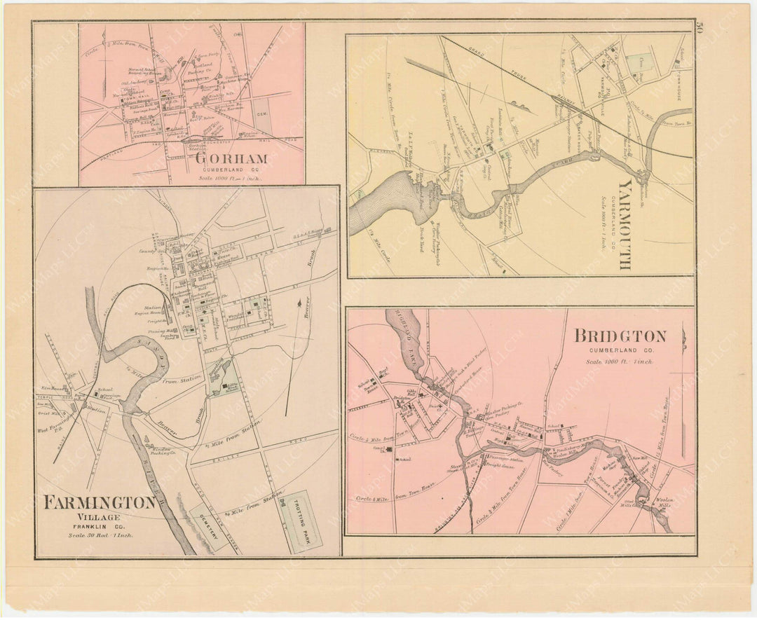 Bridgton, Farmington, Gorham, and Yarmouth, Maine 1885