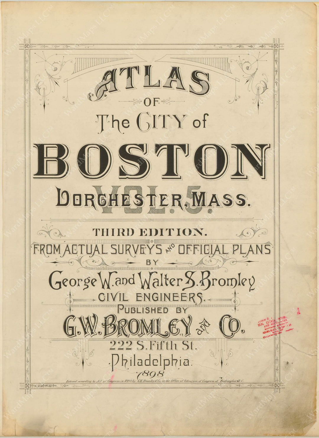 Dorchester, Massachusetts 1898 Title Page