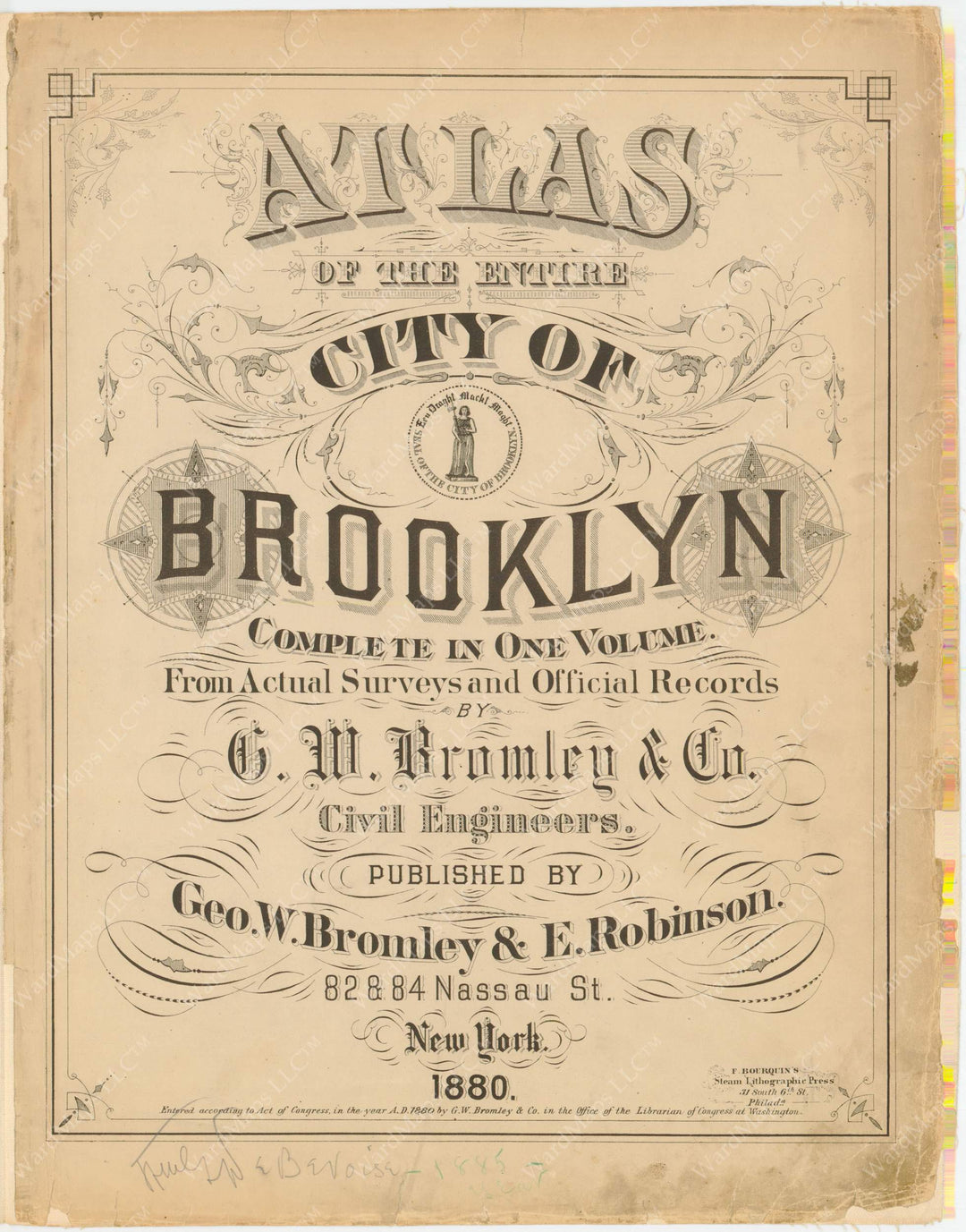 Brooklyn, New York 1880 Title Page